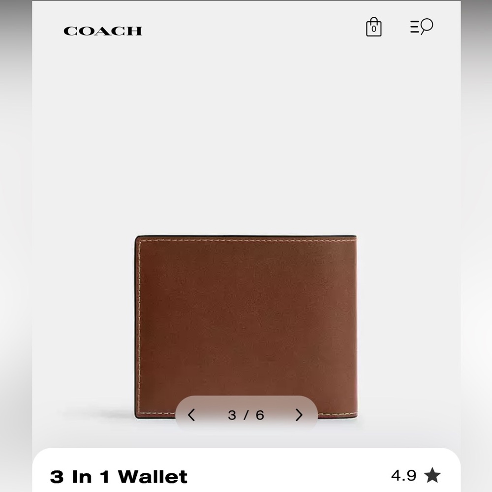 COACH Men’s 3 in 1 Wallet - Redwood
BRAND NEW IN GIFT BOX